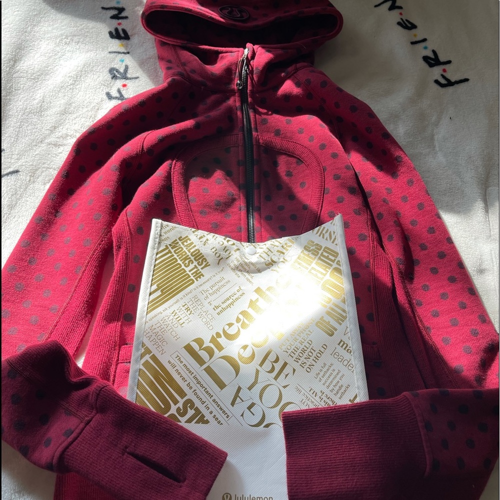 Red Lululemon Scuba hoodie